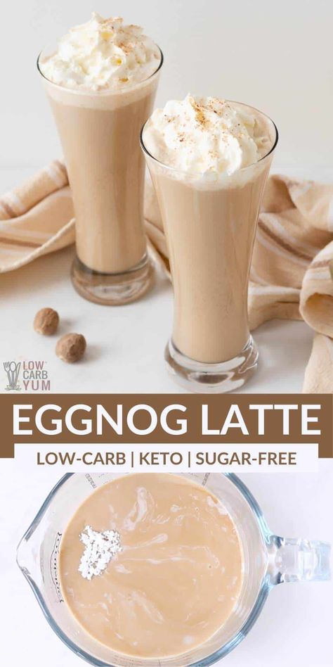 Keto Egg Nog, Low Carb Eggnog Recipe, Keto Eggnog, Eggnog Recipes, Low Carb Cupcakes, Eggnog Latte, Diet Desserts Recipes, Weight Watcher Desserts, Cracker Toffee