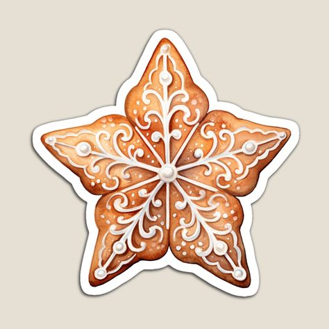 Get my art printed on awesome products. Support me at Redbubble #RBandME: https://www.redbubble.com/i/magnet/Gingerbread-Star-Cookie-Christmas-Time-by-My-Magic-World/151432071.TBCTK?asc=u Gingerbread Star, Gingerbread Cookies Drawing, Gingerbread Illustration Christmas, Christmas Gingerbread Illustration, Gingerbread Cookie Illustration, Gingerbread Cookie Clipart, Star Shaped Cookies, Star Cookies, Christmas Star