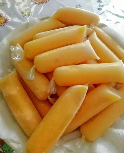 Mango-flavored Ice Candy Mango Ice Candy, Mango Float, Float Recipes, Candy Pictures, Flavored Ice, Ice Candy, Logo Gallery, Sweets Desserts, Carrots