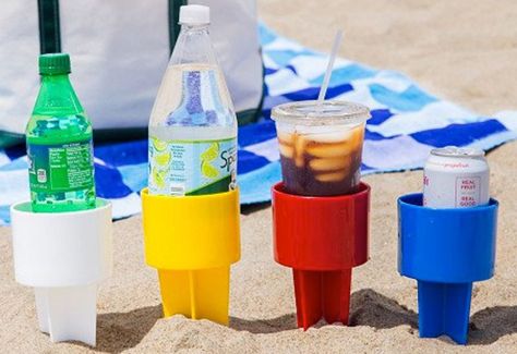 New gadgets for outdoor entertaining! Check out this great idea #Spiker Sand Drinks Holders Beach Cup Holder, Outdoor Gas Pizza Oven, Beach Gadgets, Butter Churner, Beach Cup, Usa Beach, Beach Drink, Beach Cups, Gas Pizza Oven