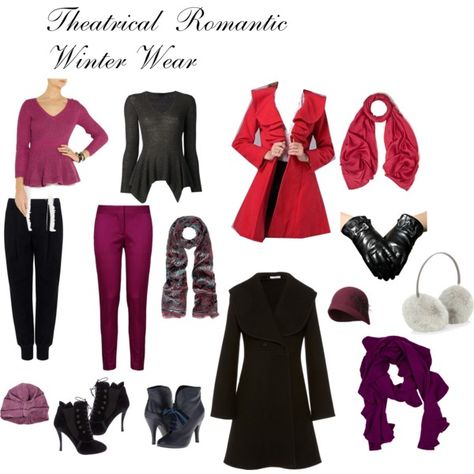 Theatrical Romantic Winter, Romantic Outfit Winter, Theatrical Romantic Style, Kibbe Romantic, Theatrical Romantic, Winter Typ, Deep Winter, Romantic Outfit, Rock Chic