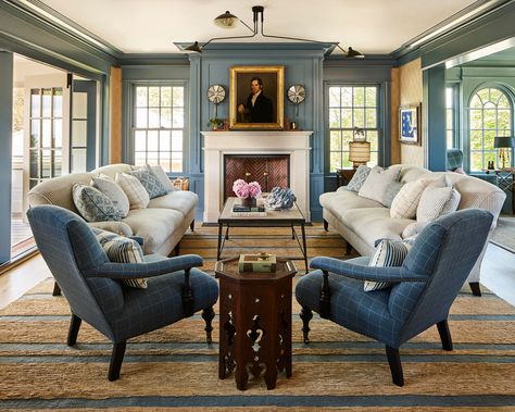 The Love List (Week 393) - Rambling Renovators White Stone Fireplaces, Oval Room Blue, Room Paint Colors, Blue Living Room, Paint Colors For Living Room, Historic Home, A Living Room, Formal Living Rooms, Living Room Paint