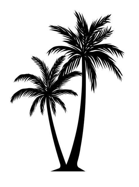 Palm Tree Outline, Flying Bird Drawing, Palm Tree Clip Art, Palm Tree Png, Tiki Tattoo, Palm Tree Drawing, Sea Drawing, Palm Tree Vector, Palm Tattoos