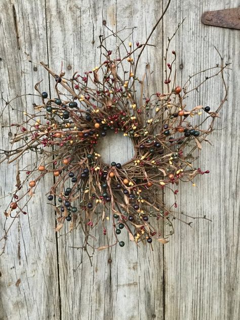 Twig Wreaths, Pip Berry Wreath, Primitive Wreath, Vine Wreath, Country Wreaths, Dried Flower Wreaths, Primitive Fall, Twig Wreath, Diy Fall Wreath