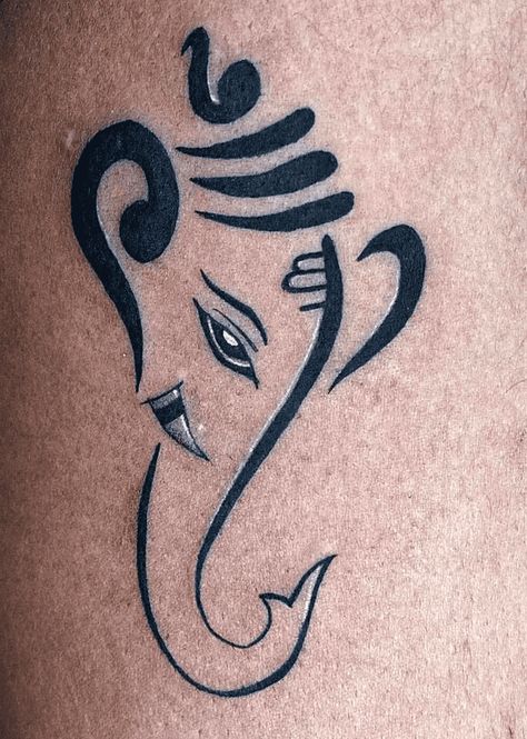 Ganesh Side Face, Ganpati Tattoo Designs, Ganpati Tattoo, Ganesha Tattoo Design, Trishul Tattoo Designs, Ganesh Tattoo, Trishul Tattoo, God Ganesh, Watercolor Face