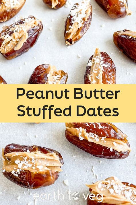 Peanut butter-stuffed dates are a delectable fusion of sweet and savory, bringing together the rich creaminess of peanut butter and the natural sweetness of dates. This irresistible treat combines the contrasting textures and flavors of peanut butter and dates, creating a delightful party in your mouth. Pb Stuffed Dates, Pb Snacks, Peanut Butter Stuffed Dates, Peanut Butter Dates, Ramadan Project, Kraft Peanut Butter, Calorie Dense Foods, Stuffed Dates, Pitted Dates