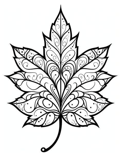 Cute Fall Coloring Pages For Adults, Leaves Coloring Pages, Mandala Leaf, Fall Mandala, Fall Leaves Coloring Pages, Fall Coloring Sheets, Half Mandala, Leaf Coloring Page, Baby Coloring Pages