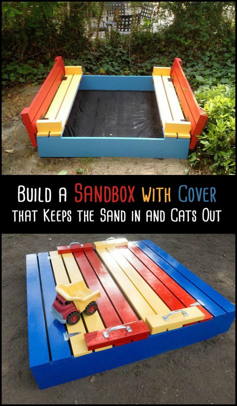 Build A Sandbox, Sandbox Cover, Diy Sandbox, Diy Playground, Kids Outdoor Play, Backyard Playground, Backyard Play, Have Inspiration, Kids Play Area