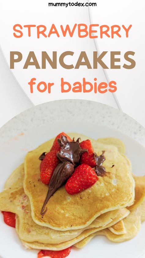 A super simple recipe creating strawberry pancakes for baby! This baby led weaning strawberry pancake recipe will be a huge hit and is super easy to create! Strawberry Pancakes For Baby, Strawberry Banana Pancakes For Baby, Baby Pancakes Recipe, Banana Pancakes For Baby, Strawberry Pancakes Recipe, Pancakes For Baby, Baby Led Weaning Recipe, Frozen Strawberry Recipes, Strawberry Banana Pancakes