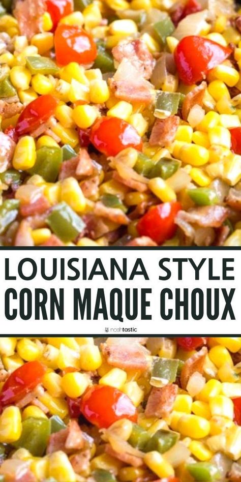 Corn Maque Choux Recipe, Maque Choux Recipe, Choux Recipe, Corn Recipes Side Dishes, Louisiana Cuisine, Corn Side Dish, New Orleans Recipes, Creole Cooking, Louisiana Style