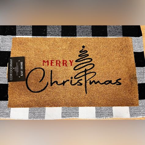 Coir Doormat Brand New Size 17x30 For Outdoor Cover Area Or Indoor Holiday Doormat Diy, Christmas Diy Doormat, Christmas Doormat Ideas, Christmas Doormat Diy, Christmas Door Mat Ideas, Diy Painted Doormat, Doormat Ideas Funny, Gingerbread Doormat, Diy Doormat Ideas