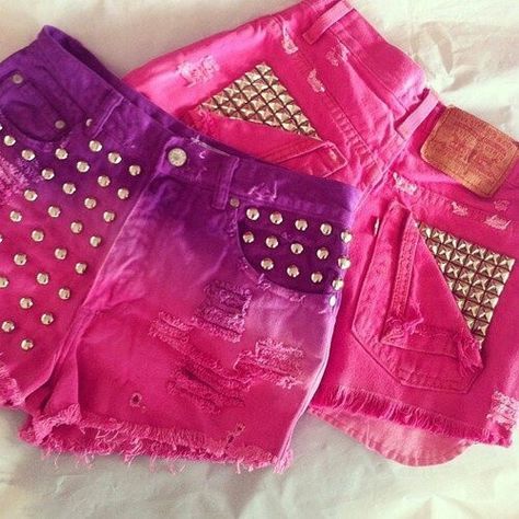 Studded shorts Studded Shorts, Diy Shorts, Slumber Party, Jeans For Short Women, Dieselpunk, Cute Shorts, Pink Shorts, Vs Pink, Aeropostale