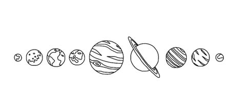 Planet Line Art, Astronomy Aesthetic, Small Lotus Tattoo, Line Art Tattoo, Solar System Tattoo, Attack On Titan Tattoo, Planet Tattoos, Space Tattoo, Embroidery Template