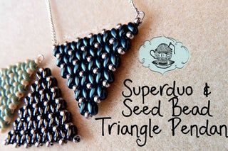 Super Duo and Seed Bead Triangle Pendant Tutorial ¦ the Corner of Craft - Instructables Super Duo Beads Patterns Free, Seed Bead Patterns Free, Seed Bead Bracelet Patterns, Super Duo Beads, Bead Tutorials, Beaded Necklace Patterns, Duo Beads, Pendant Tutorial, Super Duo