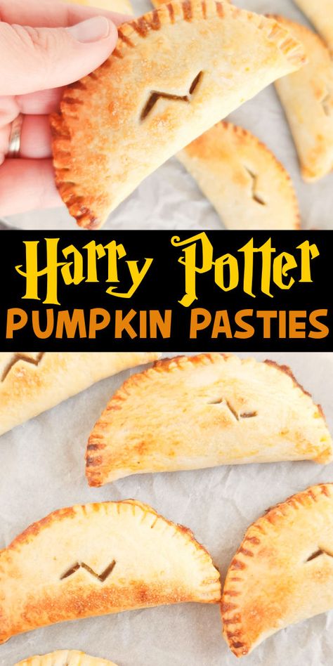 Pumpkin Pasties Harry Potter, Harry Potter Recipes, Harry Potter Treats, Harry Potter Desserts, Harry Potter Snacks, Harry Potter Parties Food, Harry Potter Pumpkin, Harry Potter Movie Night, Pumpkin Pasties