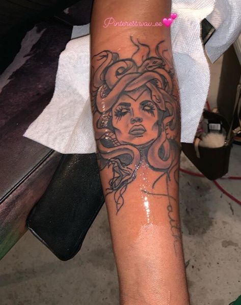 Inspiration Tattoos, Red Ink Tattoos, Medusa Tattoo, Dope Tattoos For Women, Stylist Tattoos, Dermal Piercing, Badass Tattoos, Girly Tattoos, Half Sleeve Tattoo