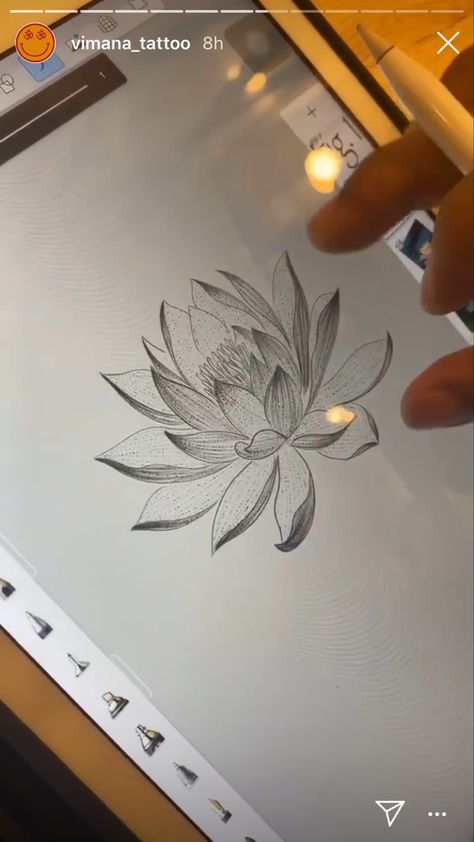 Lotus Tattoo Placement Ideas, Nadine Lustre Tattoo, Lotus Drawing Tattoo, Nadine Tattoo, Water Lily And Lotus, Lotus Tat, Water Lily Tattoos, Vintage Flower Tattoo, Dainty Tattoo