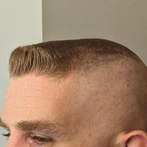 Rob on Instagram: "RePosted • @milescut You don’t need much to look stylish - swipe for the before pics  #menshair #mensstyle #shorthair #skinfade #haircut #menshaircut #highandtight #kool_kuts_for_men" Mens Flat Top Haircut, Crewcut Haircut Men, Marine Haircut, Gents Hairstyles, High And Tight Haircut, Flat Top Haircut, Beard Haircut, 50s Retro, Mullet Haircut