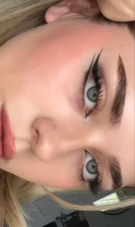 Double Eyeliner Makeup, Double Liner Eye Makeup, Snatched Eyeliner, Fishtail Eyeliner, Eyeliner Styles Aesthetic, White Under Eyeliner, Eyeliner Makeup Aesthetic, Priscilla Makeup, Eyeliner Double