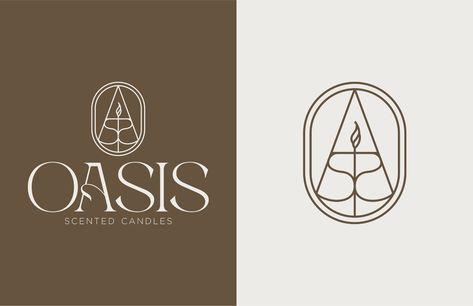 Candle Work, Oasis Logo, Candle Projects, Creative Candles, Logo And Branding, Spa Design, Branding Logo Design, Graphic Design Branding, 로고 디자인