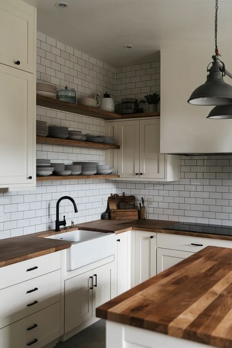 35 Stunning Kitchen Backsplash Ideas for White Cabinets You’ll Love - The Ivy Kitchen Blog Subway Tile Black Grout Kitchen, Apartment Kitchen Backsplash, Brick Backsplash Kitchen Farmhouse Style, Diy Backsplash Kitchen, Subway Tile Ideas, Kitchen With Subway Tile, Modern Kitchen Backsplash Ideas, Backsplash Ideas For White Cabinets, Ivy Kitchen