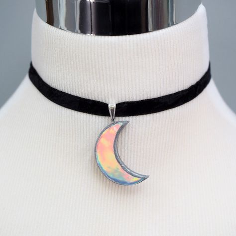 Magical Iridescent Necklace Gift, Magical Iridescent Pendant Necklace, Holographic Choker, Mystical Iridescent Pendant Jewelry, Holographic Accessories, Choker Necklace, Honey, Necklaces