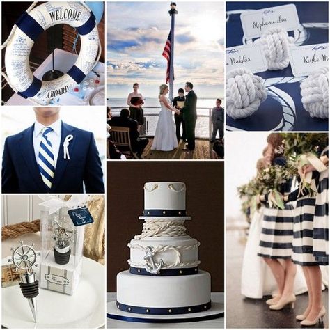 Nautical Themed Wedding Inspiration, Wedding Decoration and Party Favors Ideas from HotRef.com #nauticalwedding Wedding Ideas For Winter, Nautical Wedding Ideas, Sailor Wedding, Nautical Wedding Cakes, Nautical Wedding Inspiration, Nautical Wedding Favors, Wedding Theme Ideas, Honeymoon Cruise, Favors Ideas