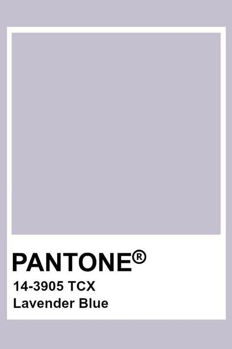 Blue Grey Pantone, Lavender Color Aesthetic, Pantone Lavender, Lavender Blue Color, Pantone Azul, Pantone Wall, Pantone Tcx, Blue Gray Bedroom, Blue Pantone