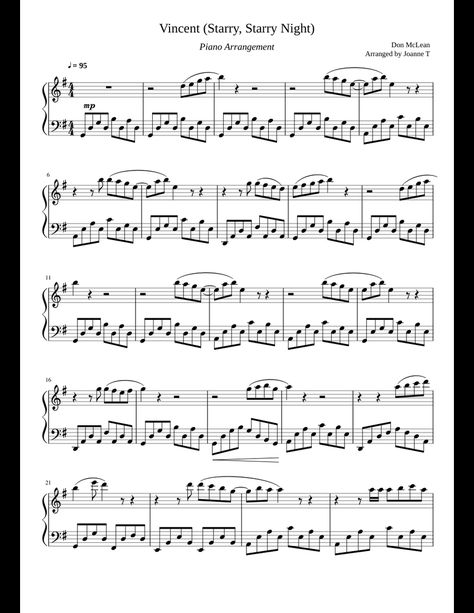 Piano Songs Sheet Music, Keyboard Sheet Music, Piano Pedagogy, Free Printable Sheet Music, Beginner Piano Music, Piano Sheet Music Pdf, Starry Starry Night, Beginner Piano, Christmas Piano