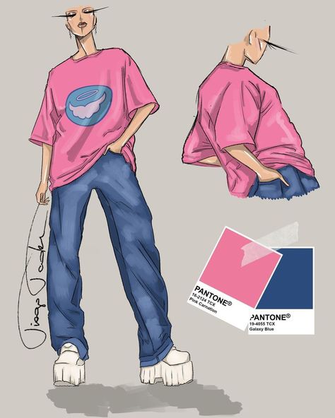 Tiago Tadeu | Street Style// Pink mood 💖 | Instagram Fashion Illustration Street Style, Street Style Fashion Illustration, Street Wear Fashion Illustration, Technical Sketch, Fashion Illustration Template, Pattern Sketch, Fashion Illustration Tutorial, Fashion Illustration Sketches Dresses, Dress Colour