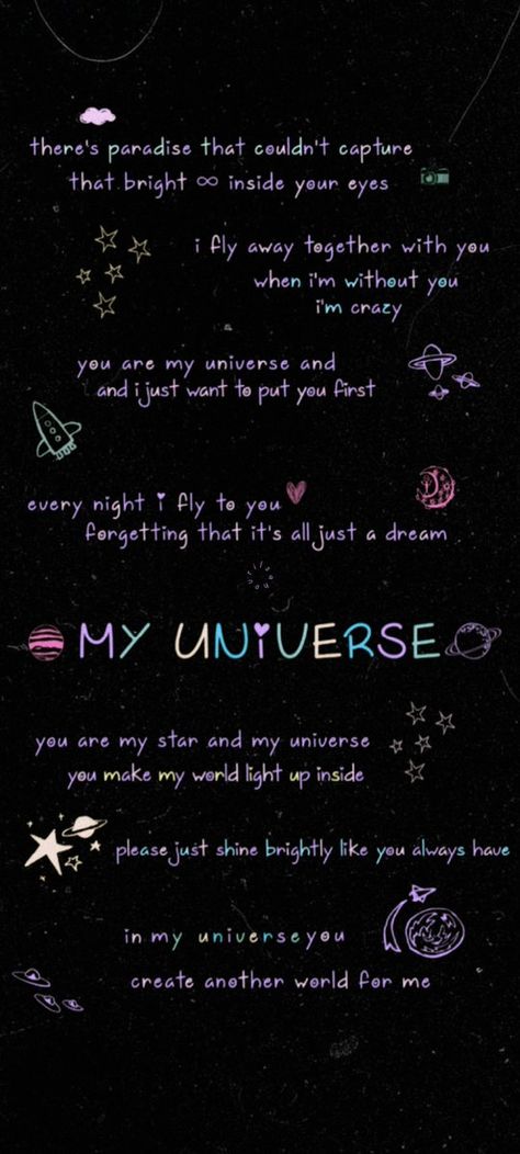 Bts Laptop Wallpaper, Dark Edit, Iphone Wallpaper Bts, Bts Lyrics, My Universe, Bts Lyrics Quotes, Bts Song Lyrics, Bts Backgrounds, Bts Aesthetic Wallpaper For Phone