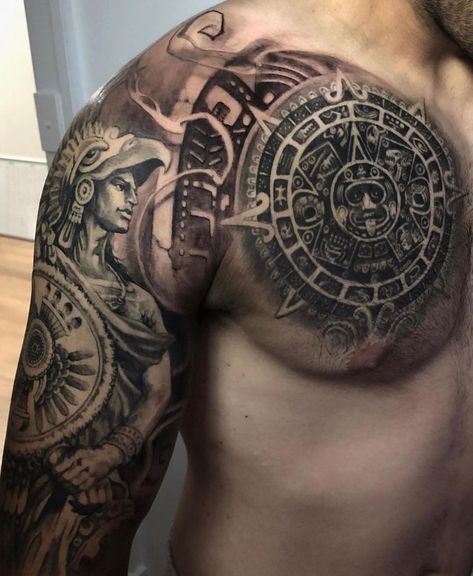 Aztec God Tattoo For Men, Aztec God Tattoo, Aztec Tattoos Sleeve, Painless Tattoo, Aztec Tattoos, Mexican Tattoo, God Tattoo, Tattoos Sleeve, God Tattoos