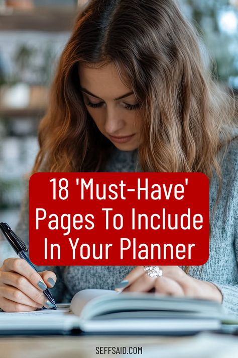 Are you interested in exploring the wonderful world of personal planning? Maybe you've been using a planner for a while and would like to add new inserts? Well, click through and you'll find the 18 'must-have' planner pages for your personal organizer. Discover trackers, planners, schedules, calendars, and inventories that will soon get you super productive and of course, incredibly organized. These are the inserts you really need but didn't know you needed! via @SeffSaid Planner Insert Ideas, Planner Sections, Free Planner Inserts, Using A Planner, Planner Pages Ideas, A5 Planner Printables, Personal Planner Inserts, Pantry Inventory, Super Organized