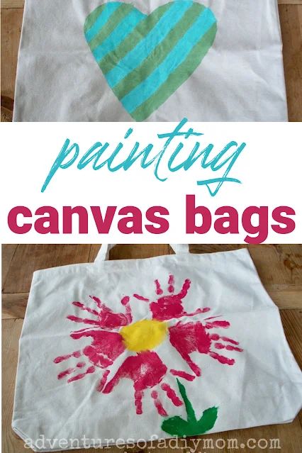 How to paint canvas bags. A fun project for kids and adults alike. Painting With Ziplock Bag, Paint Canvas Bag Diy, Paint Ideas For Canvas Bags, Diy Canvas Tote Bag Paint, Canvas Bag Painting Ideas Easy, Canvas Tote Bag Painting Ideas Easy, Diy Painted Tote Bag, Canvas Bag Painting Ideas, How To Paint Canvas