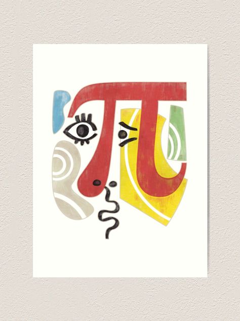 "Pi-Casso Pi Symbol" Art Print by ZapBrand | Redbubble Math Art Drawing Poster, Cool Math Drawings, Pi Number Art, Math Paintings Art, Pi Projects Math, Maths And Art, Maths Related Drawings, Pi Decorations, Math Symbols Design