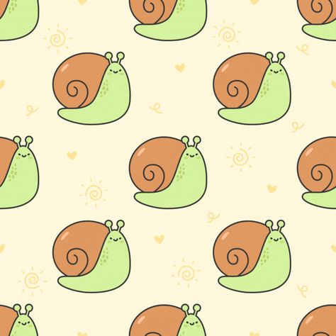 Cute snail seamless pattern Premium Vector Cute Snail Wallpaper, Snail Background, Templates Animals, Snail Image, Cute Snail, Blanket Design, Watercolour Texture Background, Memphis Pattern, Tech Background