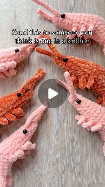 Alleshen Hamilton | GheeBeans Crafty on Instagram: "Next shrimp restock is May 15th at 6pm MDT! 🦐⏰  And yes these extra soft shrimps will be part of it! 😊 I’ve been wanting to try out the new skinny chenille yarn for so long which turned out to be perfect for making a squishy mini shrimp ❤️ They’re also a great alternative if you don’t like the feeling of acrylic yarn in your plushies!  Shrimp amigurumi pattern is by me   #oneinakrillion #shrimplover #plushiefriends #crustaceans #oneinamillion #handmadeisbetter #kawaiiamigurumi #kawaiiaesthetic #pinkaesthetic #shrimps #oceanlife #krill #shrimpsofinstagram #crochetlover #madeinmontana" Free Shrimp Crochet Pattern, Crochet Shrimp Free Pattern, Shrimp Amigurumi, Shrimp Crochet Pattern, Crochet Shrimp, Crochet Keychain Pattern, Crochet Daisy, Chenille Yarn, Hungry Caterpillar