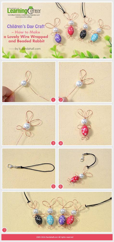 These DIY wire wrapped and bead rabbit ornaments are great for u to make some easy crafts with kids to spare their weekends, Easter Jewelry Diy, Beaded Jewelry For Spring Gift, Bead Bunny, Wire Art Easy, Diy Easter Earrings, Wire Crafts Easy, Diy Easter Jewelry, Cute Handmade Easter Jewelry, Beaded Rabbit Pattern