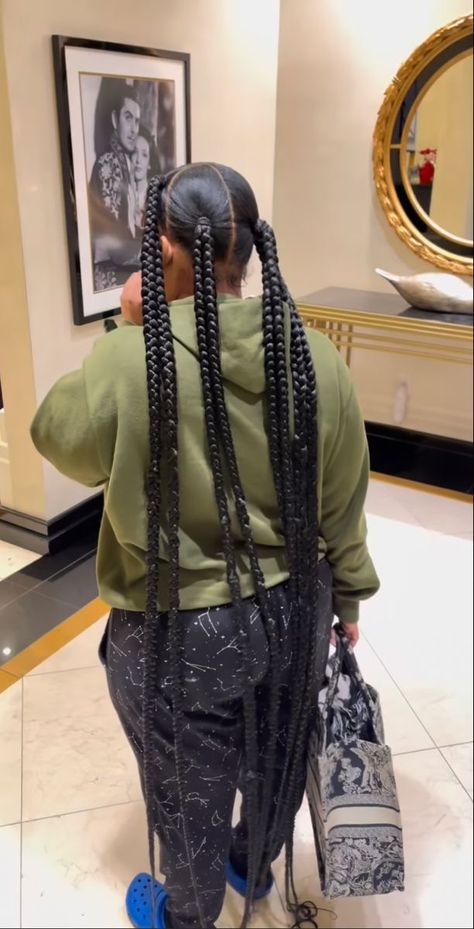 A Quick Hairstyle With Braids, Cute Quick Styles With Braiding Hair, Jayda Wayda Braids 4 Braids, Double Dutch Braids Black Women, Jayda Wayda Braids 5 Braids Double, 4 Parts 8 Braids, Four Part Braid Hairstyle, Double Dutch Jayda Wayda Braids, Cute 4 Braid Hairstyles