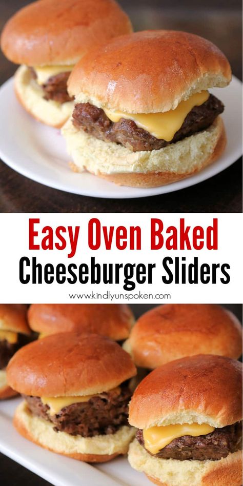 Oven Sliders, Sliders Recipes Hamburger, Easy Cheeseburger Sliders, Baked Hamburgers, Recipes Hamburger, Hamburger Sliders, Recipes Ground Beef, Beef Recipes For Dinner Easy, Recipes For Dinner Easy