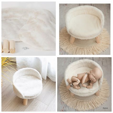 Diy Newborn Photography Props, Baby Seats, Diy Newborn Photography, Diy Photography Props, Baby Crafts Diy, Photo Props Diy, Mini Chair, Monthly Baby Photos, Diy Props