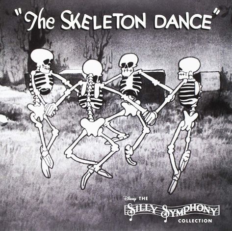 "The Skeleton Dance", my favorite Silly Symphony, turns 90 this year. The Skeleton Dance, Dark Disney Tattoo, Walt Disney Studio, Silly Skeleton, Silly Symphony, Dance Tattoo, Record Store Day, Skeleton Dance, Skeleton Tattoos