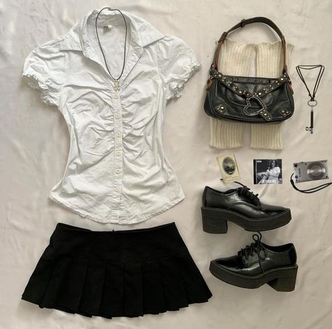 Mitski Aesthetic Outfits, White Shirt And Skirt Outfit, Horror Game Protagonist Outfit, Game Protagonist, Dark Coquette, Fatal Frame, Downtown Outfits, Image Swag, Swaggy Outfits