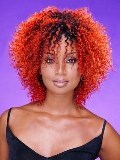 red jerry curl weave Jerry Curl Weave, Marley Twist Styles, Jheri Curl, Red Curls, Hype Hair, Updo Styles, Hair Extentions, Sew In Hairstyles, Round Face Haircuts