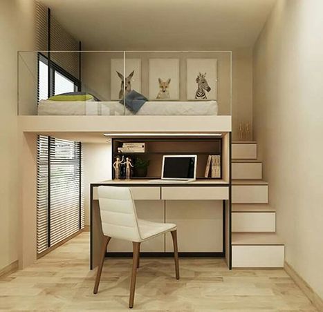 Two Levels Bedroom, Tiny Room Furniture, House Design For Small Space, Multi Level Bedroom, Space Saving Studio Apartment, Bed For Small Spaces, Modular Bedroom Design, Two Level Bedroom, Tiny Bedroom Design Space Saving