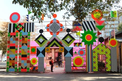 Morag Myerscough, Installation Interactive, Event Entrance, Graz Austria, Psy Art, Festival Inspiration, Cultural Diversity, Art Installation, Festival Design