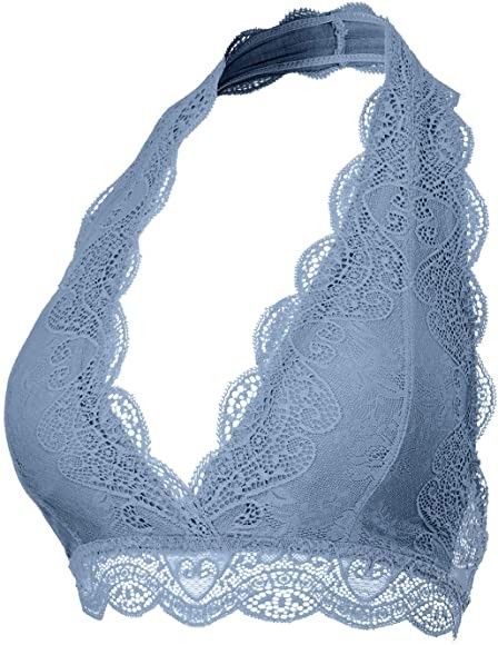 Powered blue Padded Crop Top, Lace Bra Top, Lace Halter Bralette, Halter Bralette, Bra Pads, Racerback Bra, Everyday Bra, Lace Crop Tops, Scalloped Lace