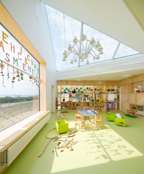 dorte mandrup arkitekter raa day care center sweden designboom Child Care Center Design, Dorte Mandrup, Kindergarten Architecture, Kindergarten Interior, Preschool Designs, Daycare Design, Kindergarten Design, School Interior, Daycare Center