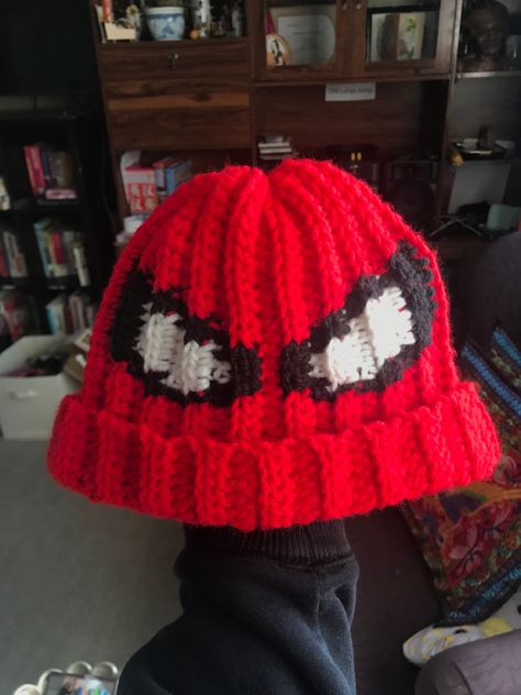 Spider Man Beanie, Spider Man Hat, Spiderman Crochet, Spiderman Hat, Spiderman Art Sketch, Men's Beanies, Crochet Cap, Man Hat, Cartoon Profile Pics