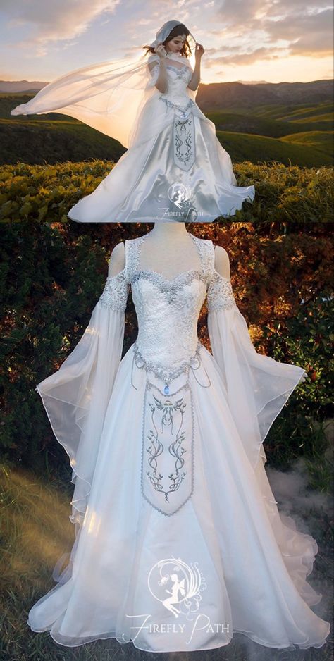 Mediavel Wedding Dress, Norwegian Wedding Dress Traditional, Elf Bride Wedding Dresses, Viking Goddess Wedding Dress, Traditional Viking Wedding Dress, Fantasy Gowns Plus Size, Midevil Dress Wedding, Vikings Wedding Dress, Game Of Thrones Wedding Dresses